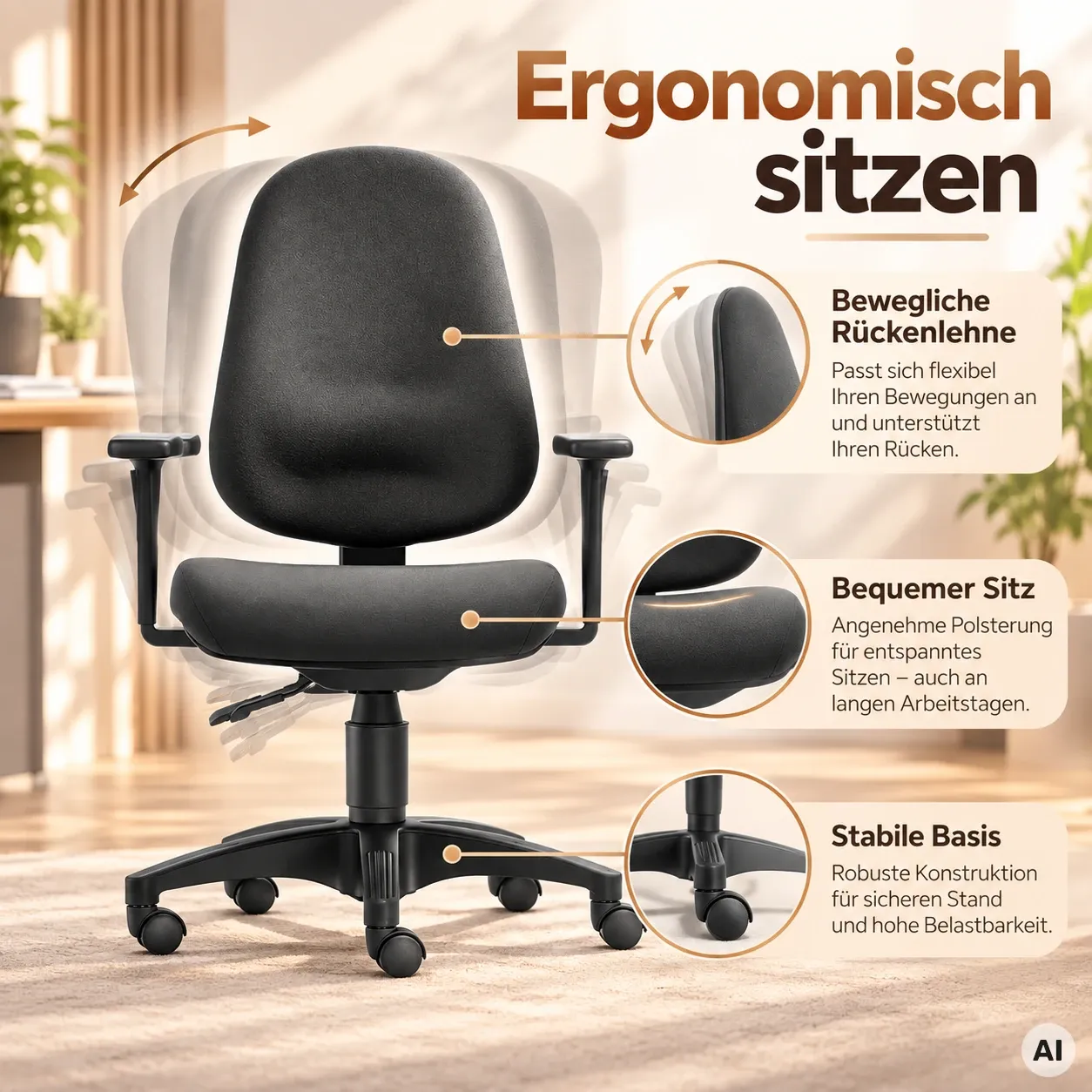 Business Profi - Hochwertiger Bürodrehstuhl